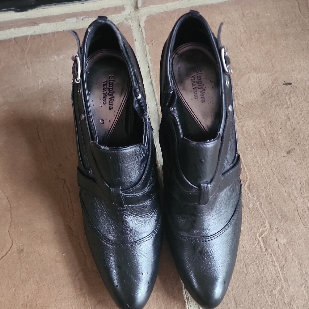 Black Leather Women's Shoes